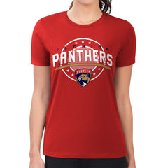 NHL Florida Panthers G-III 4Her by Carl Banks Women's Super-Slim Lightweight Pinstripe Circle Graphic T-Shirt