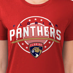 NHL Florida Panthers G-III 4Her by Carl Banks Women's Super-Slim Lightweight Pinstripe Circle Graphic T-Shirt