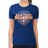 NHL New York Islanders G-III 4Her by Carl Banks Women's Super-Slim Lightweight Pinstripe Circle Graphic T-Shirt