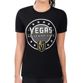 NHL Vegas Golden Knights G-III 4Her by Carl Banks Women's Super-Slim Lightweight Pinstripe Circle Graphic T-Shirt
