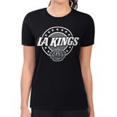NHL Los Angeles Kings G-III 4Her by Carl Banks Women's Super-Slim Lightweight Pinstripe Circle Graphic T-Shirt