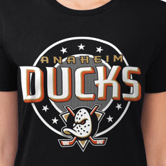 NHL Anaheim Ducks G-III 4Her by Carl Banks Women's Super-Slim Lightweight Pinstripe Circle Graphic T-Shirt