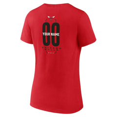 Chicago Bulls Women's Center Court Name & Number Custom V-Neck T-Shirt sale