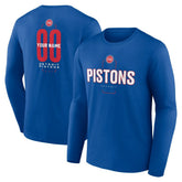 Detroit Pistons Center Court Name & Number Custom Long Sleeve T-Shirt sale