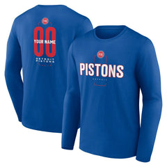 Detroit Pistons Center Court Name & Number Custom Long Sleeve T-Shirt sale