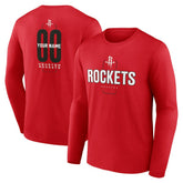 Houston Rockets Center Court Name & Number Custom Long Sleeve T-Shirt