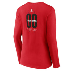 Houston Rockets Women's Center Court Name & Number Custom Long Sleeve V-Neck T-Shirt