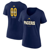 Indiana Pacers Women's Center Court Name & Number Custom V-Neck T-Shirt