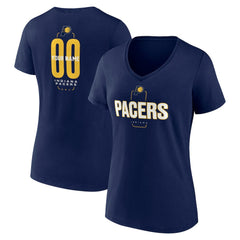 Indiana Pacers Women's Center Court Name & Number Custom V-Neck T-Shirt