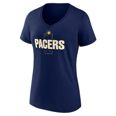 Indiana Pacers Women's Center Court Name & Number Custom V-Neck T-Shirt