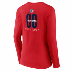 LA Clippers Women's Center Court Name & Number Custom Long Sleeve V-Neck T-Shirt