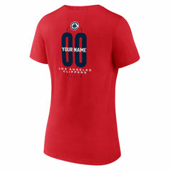 LA Clippers Women's Center Court Name & Number Custom V-Neck T-Shirt