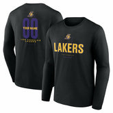 Los Angeles Lakers Center Court Name & Number Custom Long Sleeve T-Shirt