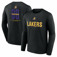 Los Angeles Lakers Center Court Name & Number Custom Long Sleeve T-Shirt