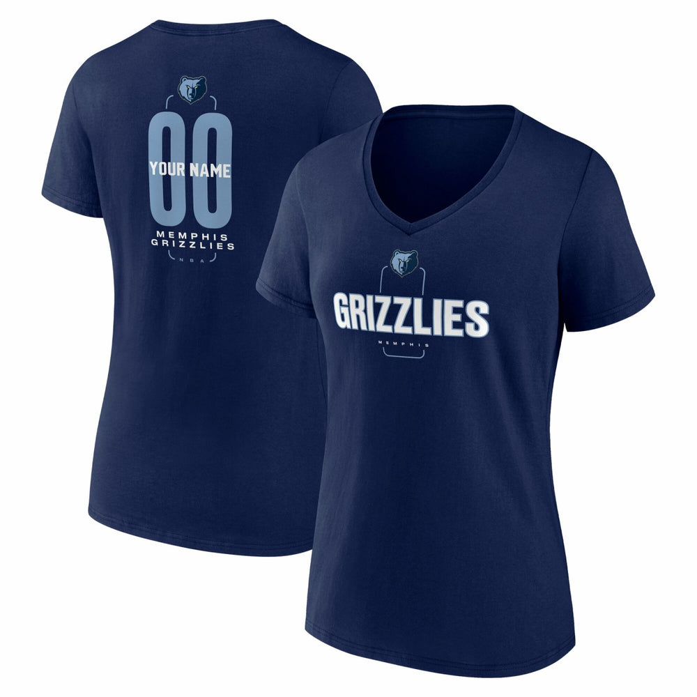 Memphis Grizzlies Women's Center Court Name & Number Custom V-Neck T-Shirt