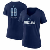 Memphis Grizzlies Women's Center Court Name & Number Custom V-Neck T-Shirt