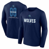 Minnesota Timberwolves Center Court Name & Number Custom Long Sleeve T-Shirt