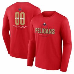 New Orleans Pelicans Center Court Name & Number Custom Long Sleeve T-Shirt