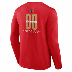 New Orleans Pelicans Center Court Name & Number Custom Long Sleeve T-Shirt