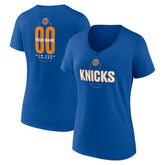 New York Knicks Women's Center Court Name & Number Custom V-Neck T-Shirt