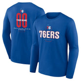 Philadelphia 76ers Center Court Name & Number Custom Long Sleeve T-Shirt