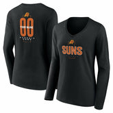 Phoenix Suns Women's Center Court Name & Number Custom Long Sleeve V-Neck T-Shirt