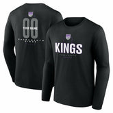 Sacramento Kings Center Court Name & Number Custom Long Sleeve T-Shirt
