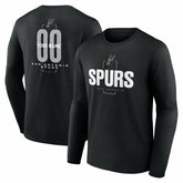 San Antonio Spurs Center Court Name & Number Custom Long Sleeve T-Shirt