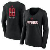 Toronto Raptors Women's Center Court Name & Number Custom Long Sleeve V-Neck T-Shirt