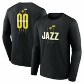 Utah Jazz Center Court Name & Number Custom Long Sleeve T-Shirt