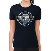 Memphis Grizzlies G-III 4Her by Carl Banks Women's Super-Slim Lightweight Pinstripe Circle Graphic T-Shirt
