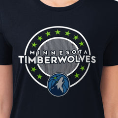 Minnesota Timberwolves G-III 4Her by Carl Banks Women's Super-Slim Lightweight Pinstripe Circle Graphic T-Shirt