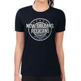 New Orleans Pelicans G-III 4Her by Carl Banks Women's Super-Slim Lightweight Pinstripe Circle Graphic T-Shirt