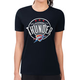 Oklahoma City Thunder G-III 4Her by Carl Banks Women's Super-Slim Lightweight Pinstripe Circle Graphic T-Shirt