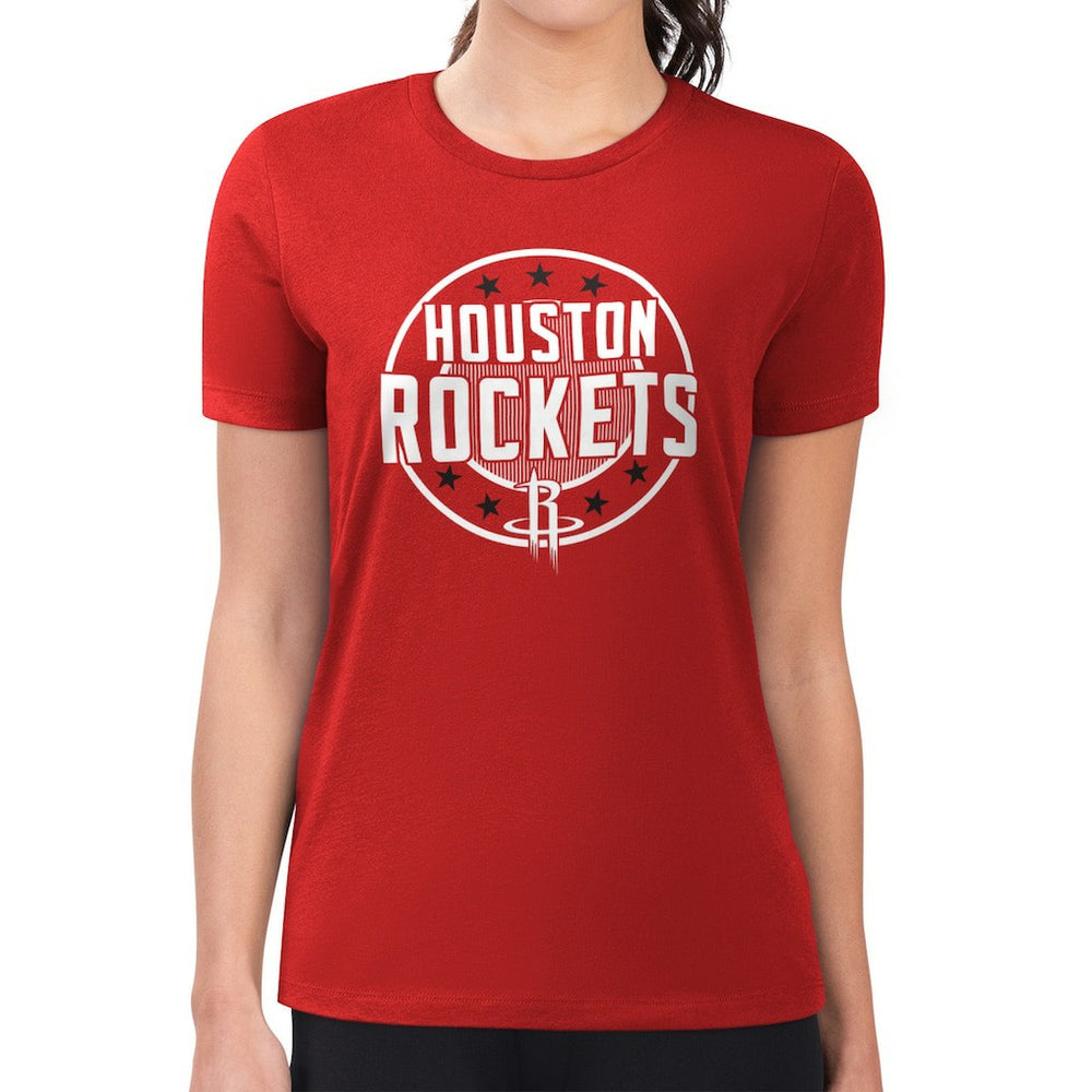 Houston Rockets G-III 4Her by Carl Banks Women's Super-Slim Lightweight Pinstripe Circle Graphic T-Shirt