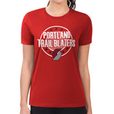 Portland Trail Blazers G-III 4Her by Carl Banks Women's Super-Slim Lightweight Pinstripe Circle Graphic T-Shirt