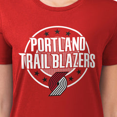 Portland Trail Blazers G-III 4Her by Carl Banks Women's Super-Slim Lightweight Pinstripe Circle Graphic T-Shirt