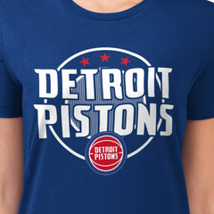 Detroit Pistons G-III 4Her by Carl Banks Women's Super-Slim Lightweight Pinstripe Circle Graphic T-Shirt sale
