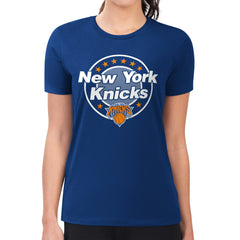 New York Knicks G-III 4Her by Carl Banks Women's Super-Slim Lightweight Pinstripe Circle Graphic T-Shirt