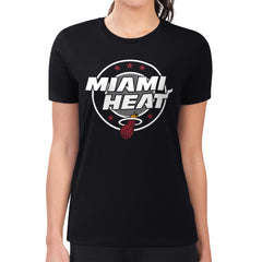 Miami Heat G-III 4Her by Carl Banks Women's Super-Slim Lightweight Pinstripe Circle Graphic T-Shirt