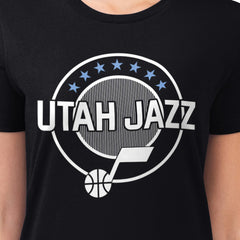 Utah Jazz G-III 4Her by Carl Banks Women's Super-Slim Lightweight Pinstripe Circle Graphic T-Shirt