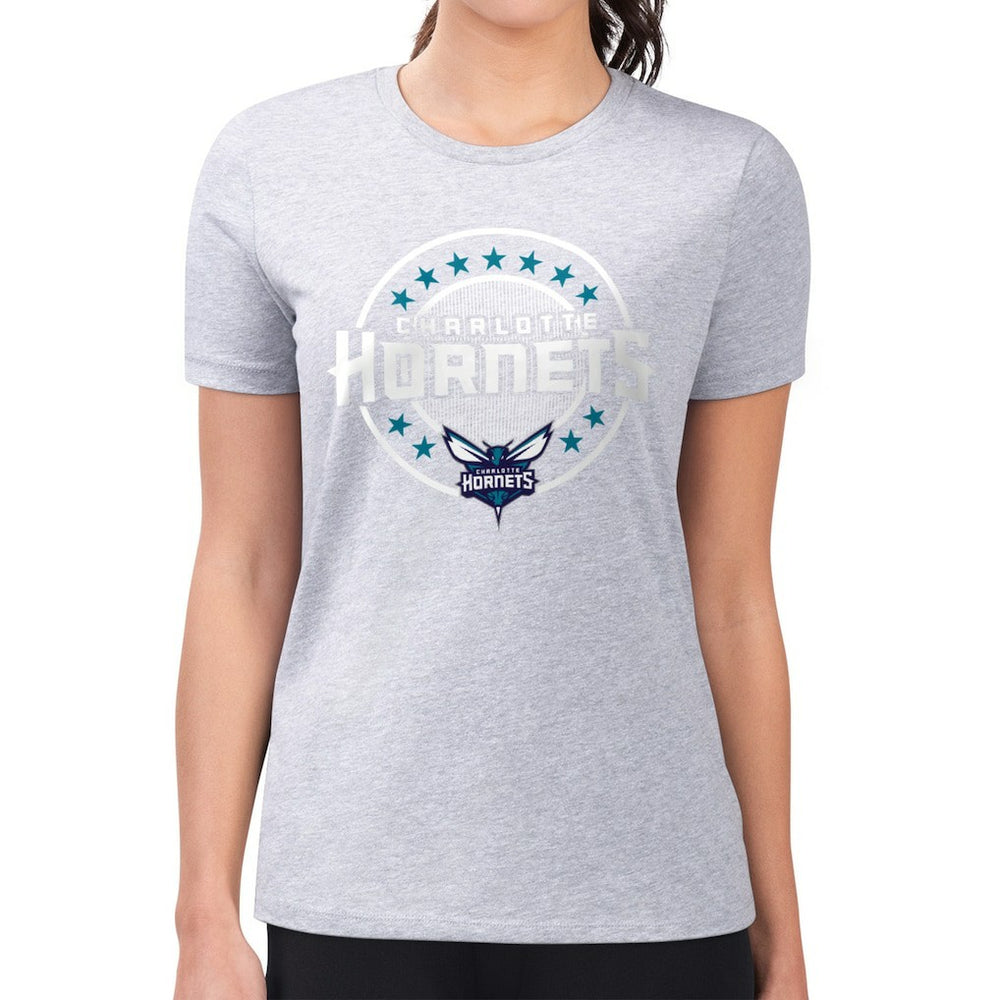 Charlotte Hornets G-III 4Her by Carl Banks Women's Super-Slim Lightweight Pinstripe Circle Graphic T-Shirt