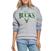 Milwaukee Bucks Starter Women's Arch Stripe Fleece Crewneck Sweatshirt