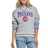 Detroit Pistons Starter Women's Arch Stripe Fleece Crewneck Sweatshirt sale