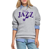 Utah Jazz Starter Women's Arch Stripe Fleece Crewneck Sweatshirt