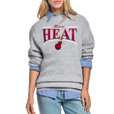 Miami Heat Starter Women's Arch Stripe Fleece Crewneck Sweatshirt