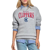 LA Clippers Starter Women's Arch Stripe Fleece Crewneck Sweatshirt