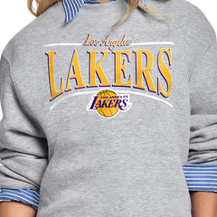 Los Angeles Lakers Starter Women's Arch Stripe Fleece Crewneck Sweatshirt
