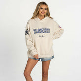 Cream New York Yankees The Wild Collective Women's Oversized Cord Hoodie