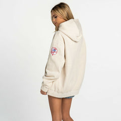 Cream New York Yankees The Wild Collective Women's Oversized Cord Hoodie